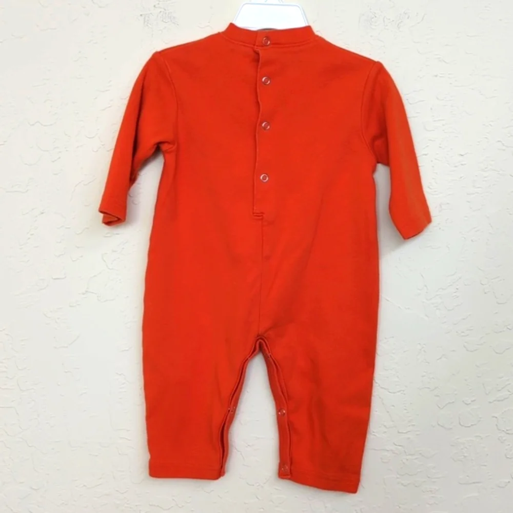 Mandal Bay Baby Orange Jack O Lantern Cotton Halloween Onesie Size 6 Months
